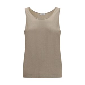 Beige Cashmere Tank Tops