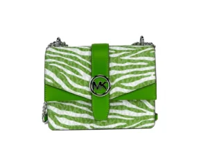 Michael Kors Greenwich Small Print Logo Crossbody Tote Chain Bag  Jungle Green $498