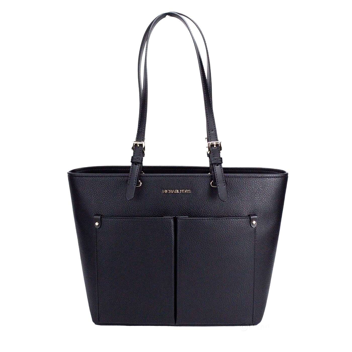 Michael Kors - Michael Kors Womens Jet Set Travel Medium Double Pocket Tote Black/SIlver 35F3GTVT8B-001