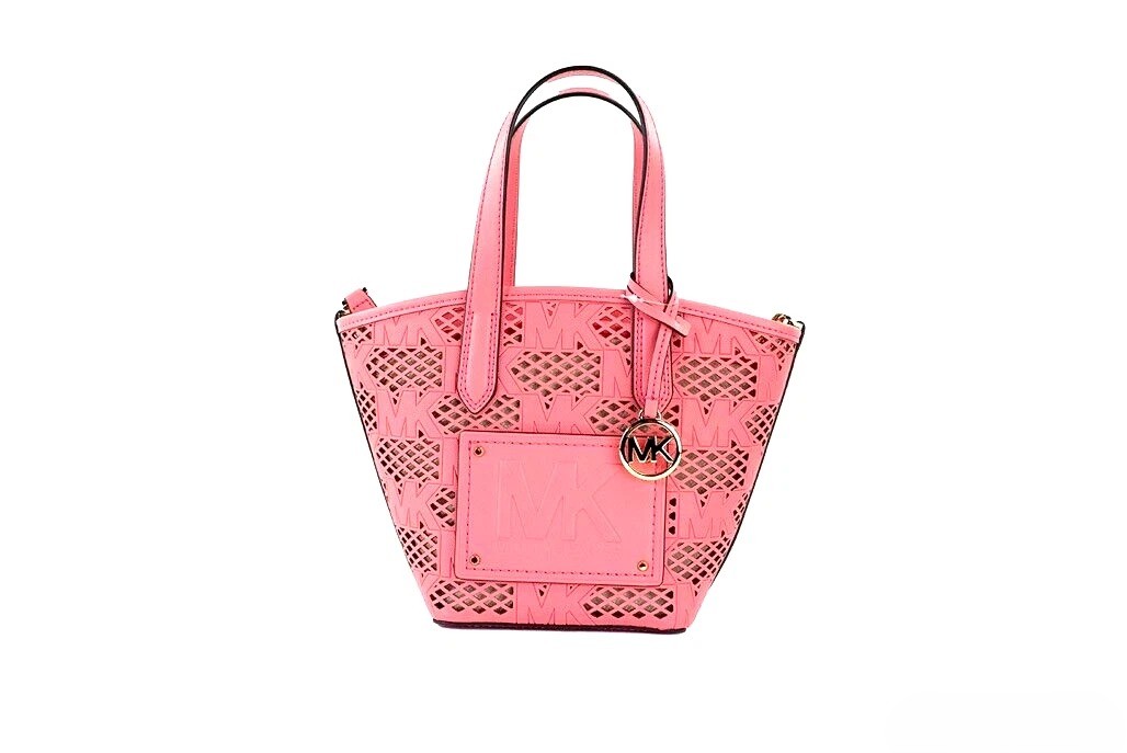 Michael Kors - Michael Kors Kimber Small Tea Rose Leather 2-In-1 Zip Tote Messenger Bag Purse