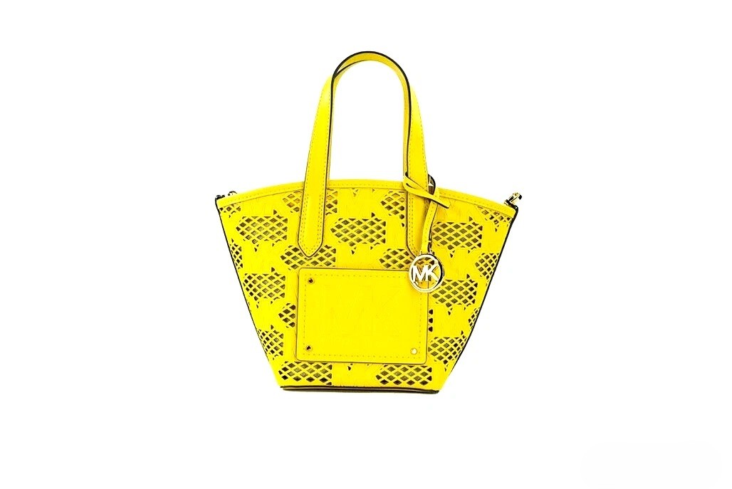 Michael Kors - Michael Kors Kimber Small Daffodil Leather 2-In-1 Zip Tote Messenger Bag Purse