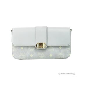 MCM Small Mode Travia Pebbled Visetos Leather Shoulder Crossbody Clutch Bag