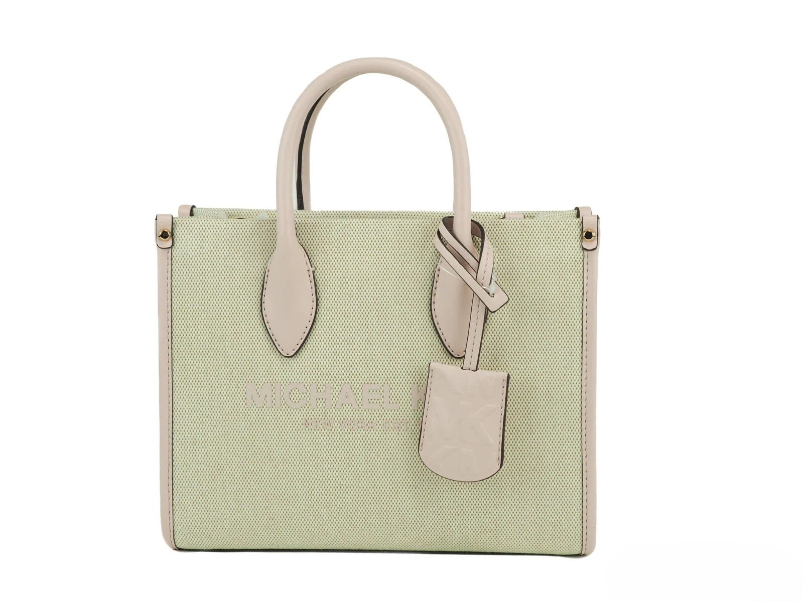 Michael Kors - Michael Kors Mirella Small Powder Blush Canvas Shopper Crossbody Handbag Purse