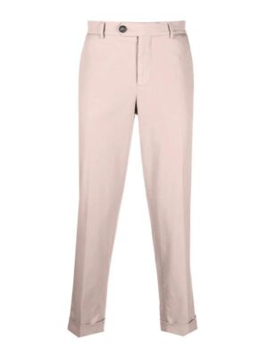Beige Cotton Casual Pants