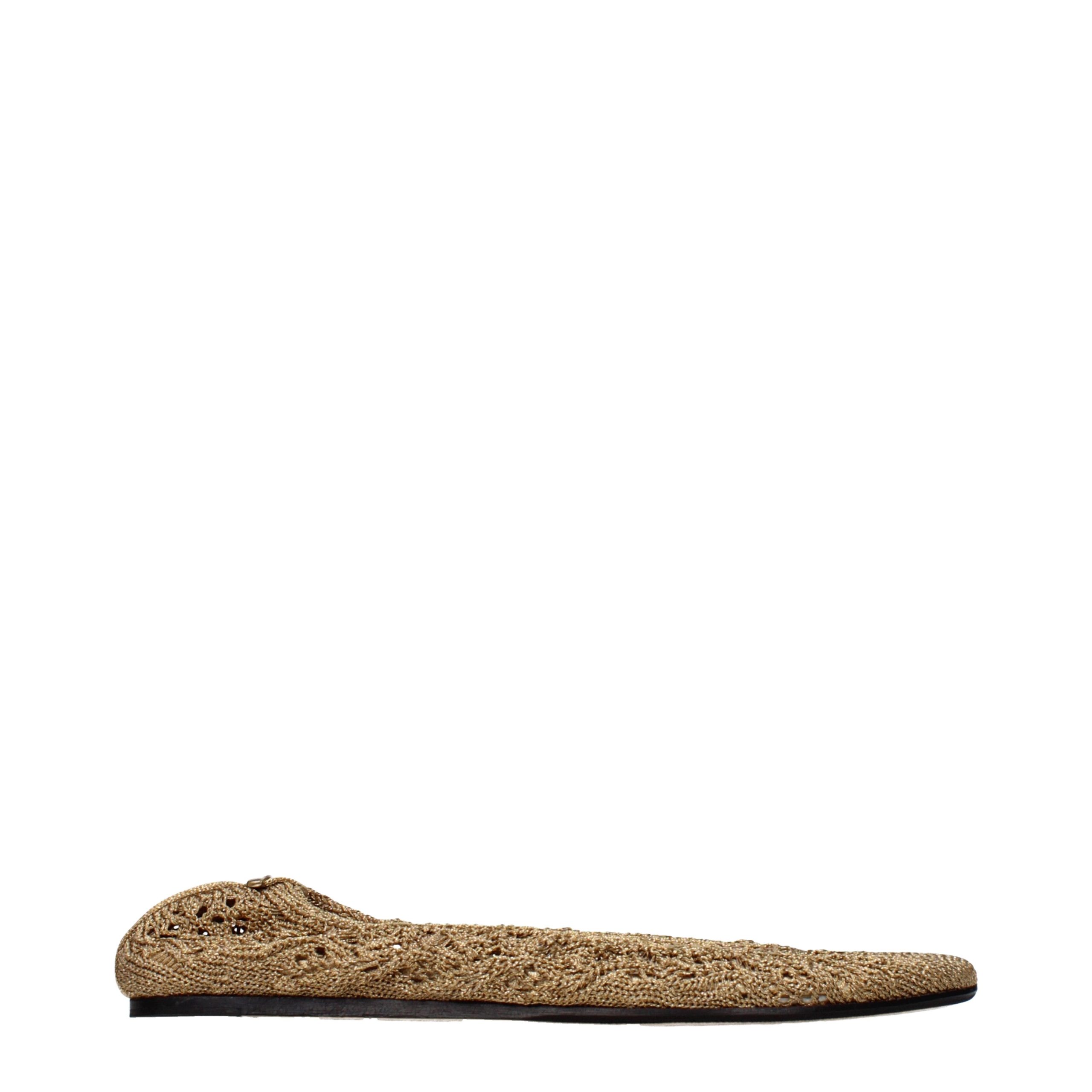 Isabel Marant - Gold Fabric Ballet Flats