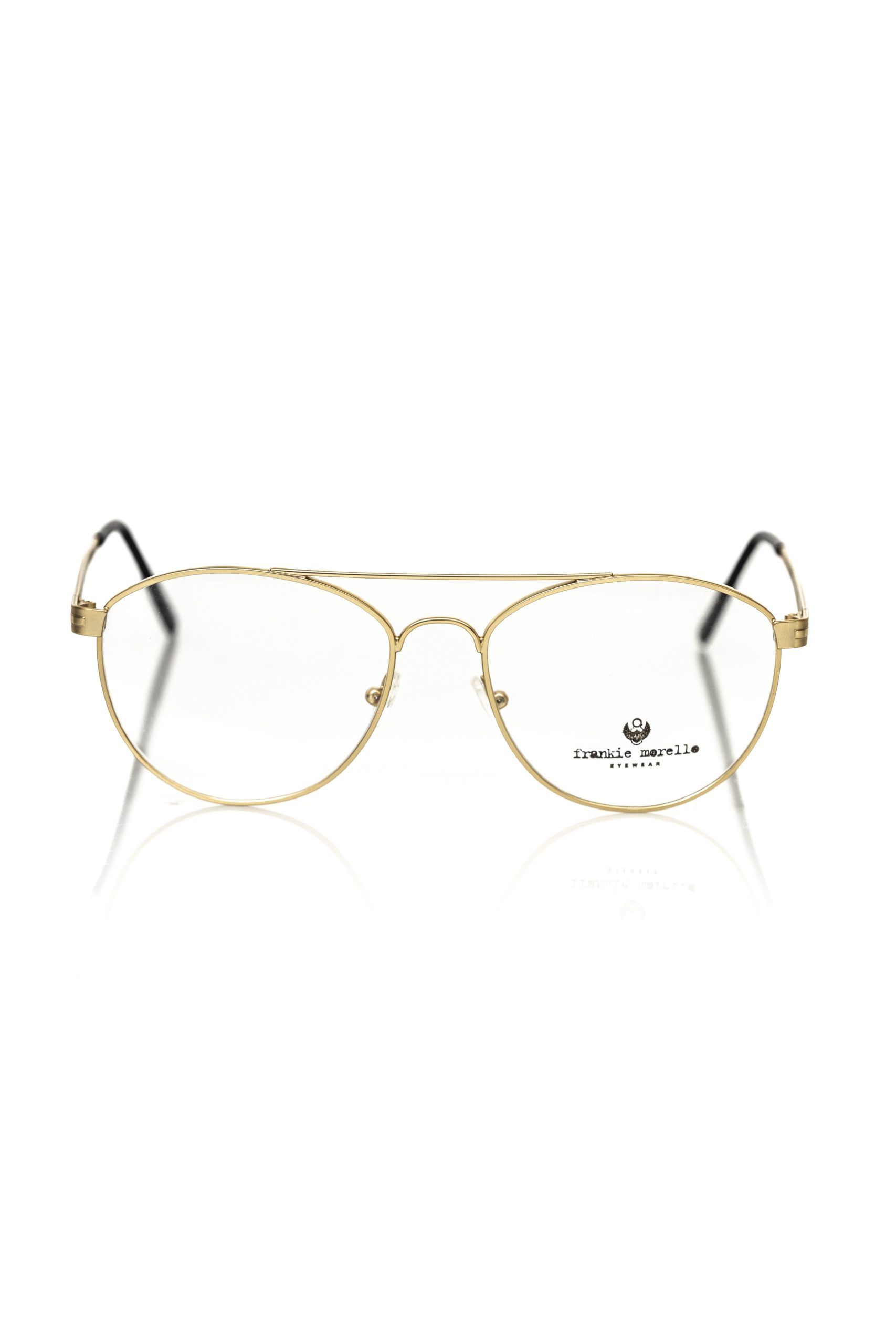 Frankie Morello - Gold Metallic Men’s Frame Aviator Eyeglasses