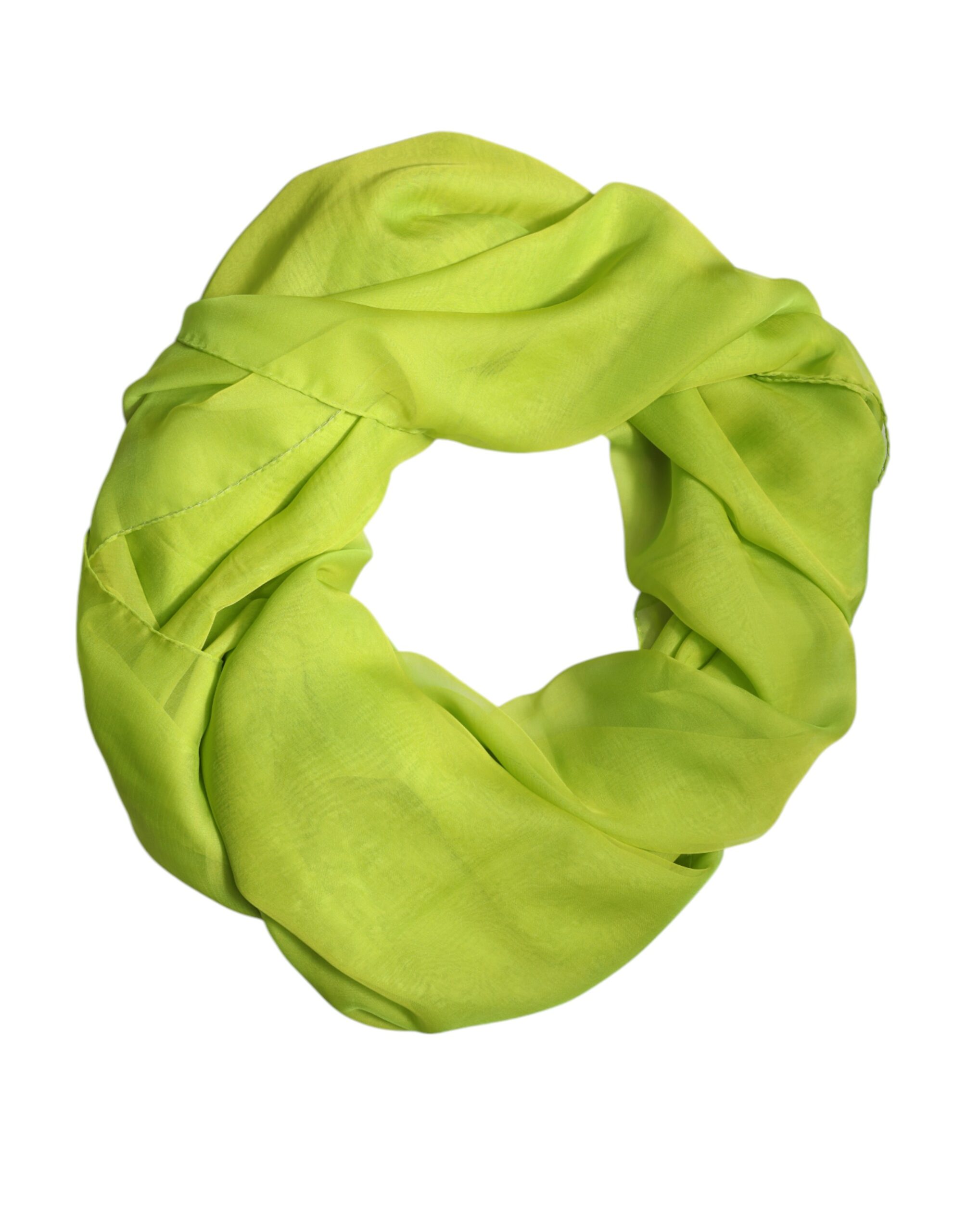 Dolce & Gabbana - Green Silk Rectangle Wrap Shawl Neck Warmer Scarf