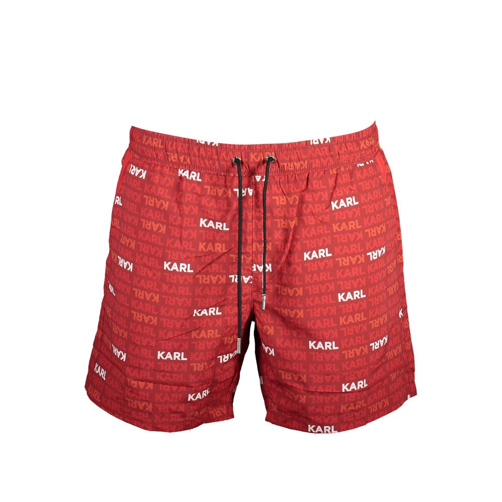Karl Lagerfeld - Rosso Polyester Men Swim Boxer