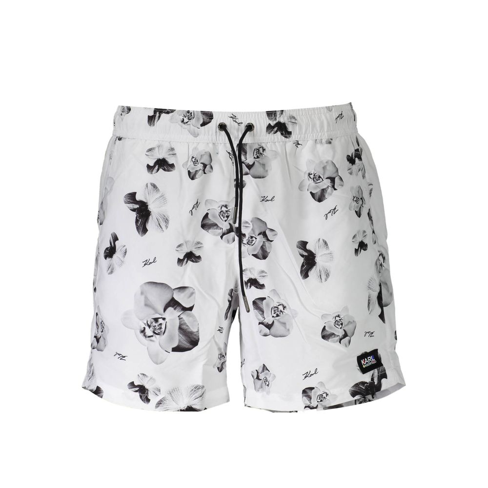 Karl Lagerfeld - Bianco Polyester Men’s Swim Boxer