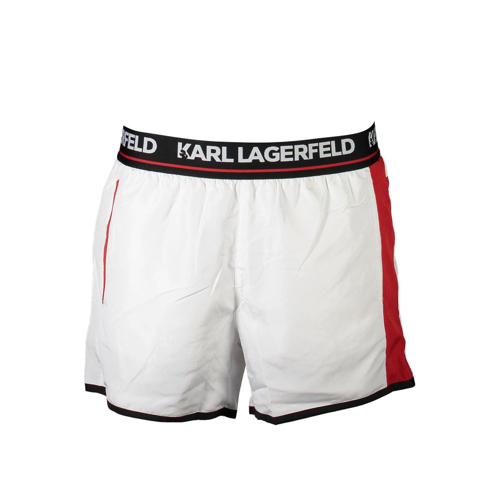 Karl Lagerfeld - Bianco Poliestere Men Swim Boxer