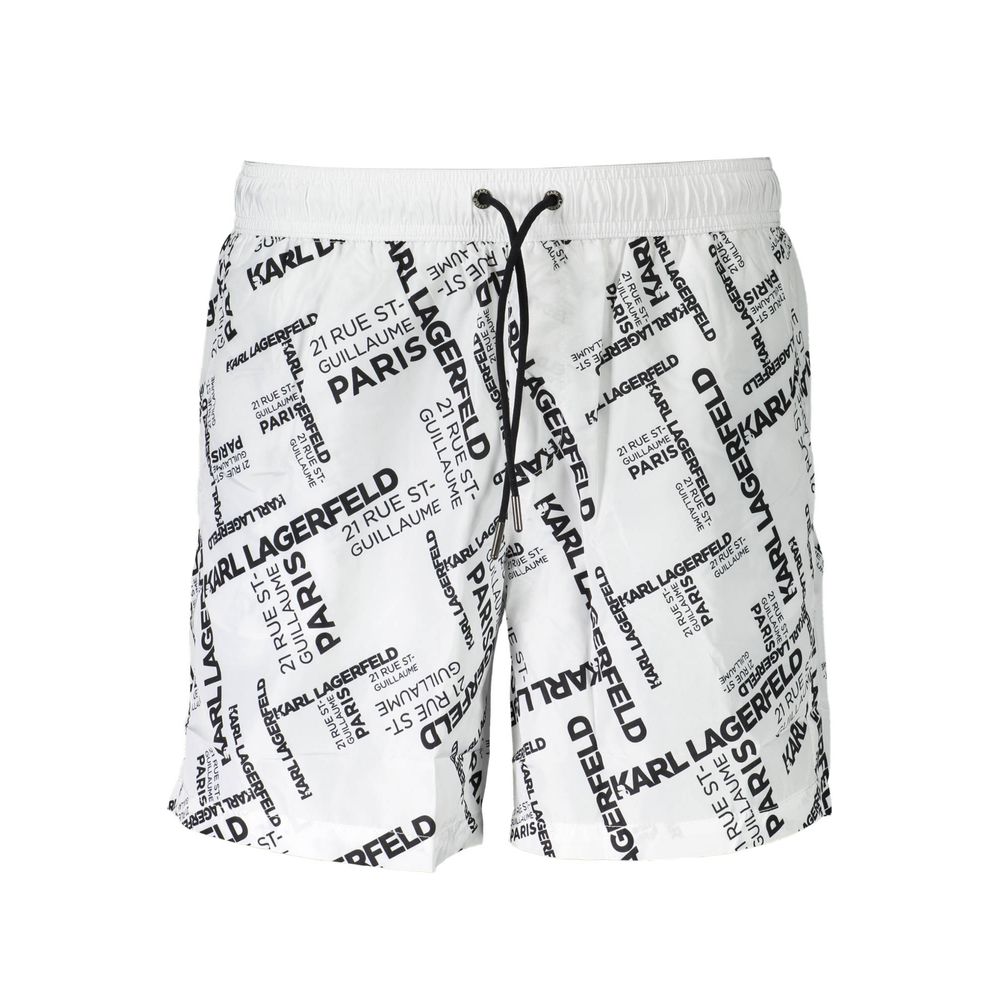 Karl Lagerfeld - Bianco Polyester Men’s Swim Boxer