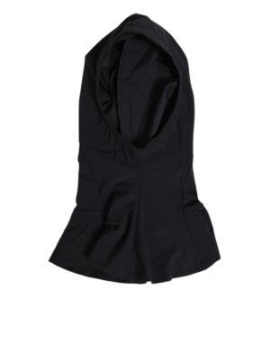 Black Nylon Elastane Balaclava Hood Face Cover Hat