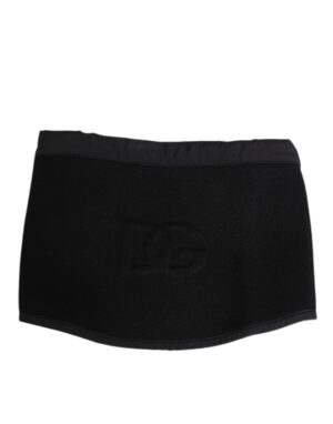 Black Lace Stole Knitted DG Logo Men One Size Scarf