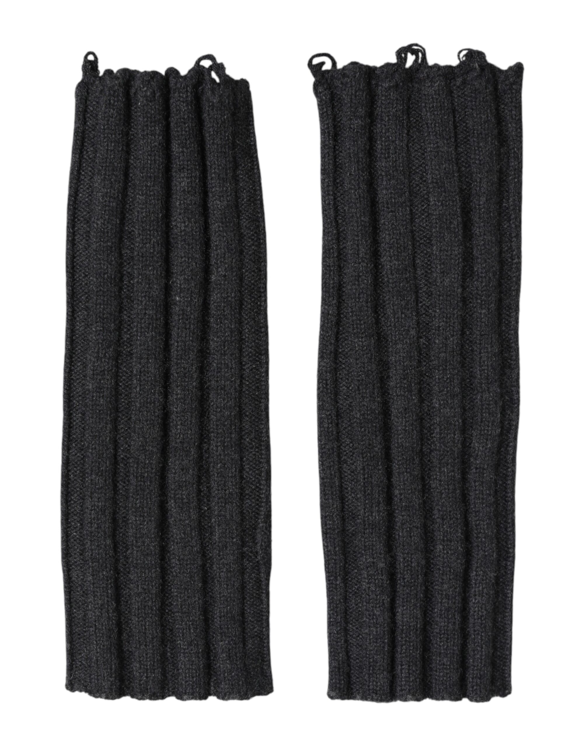 Dolce & Gabbana - Black Virgin Wool Knitted Fingerless Gloves