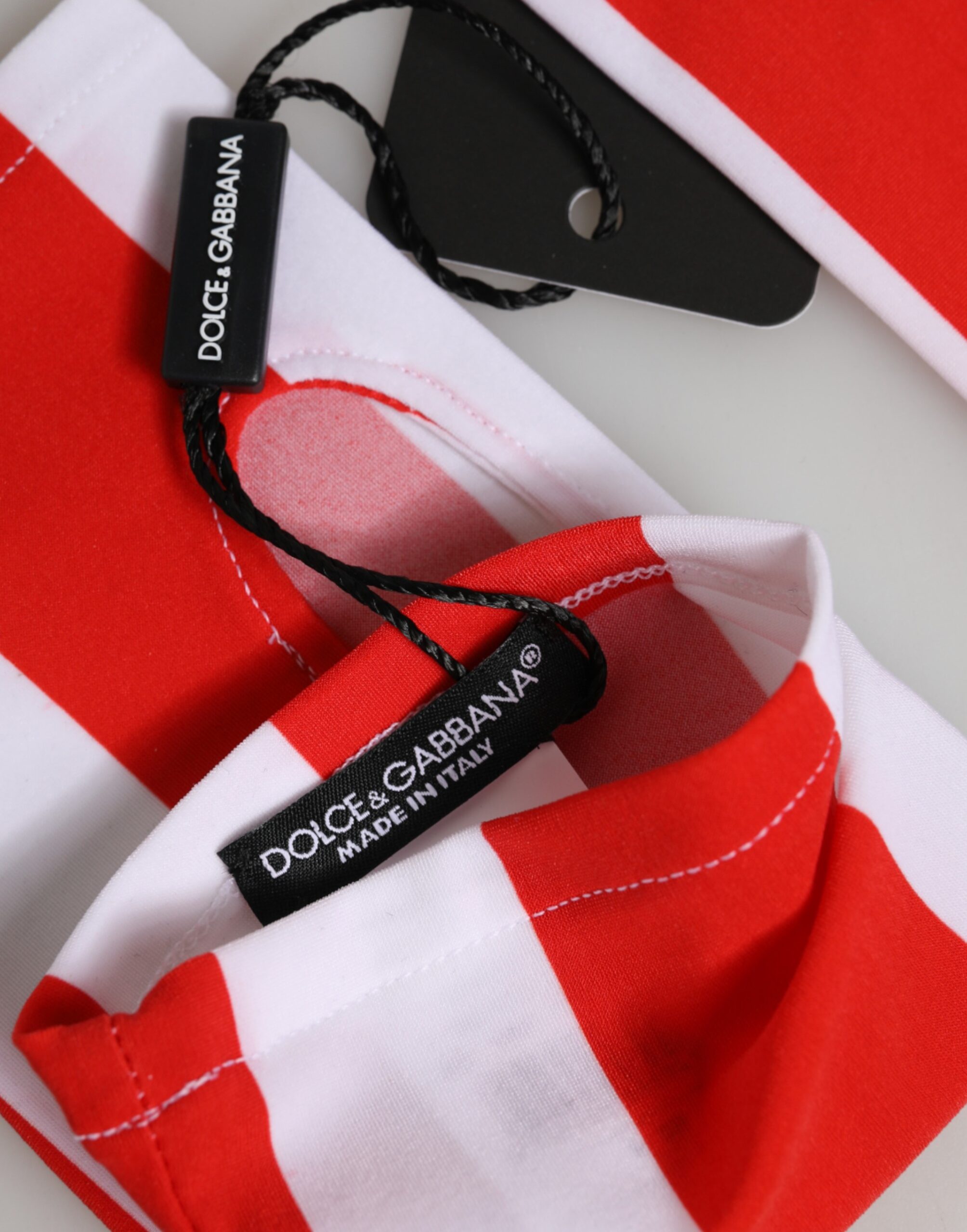 Dolce & Gabbana - Red White Nylon Fingerless Wrist Length Gloves