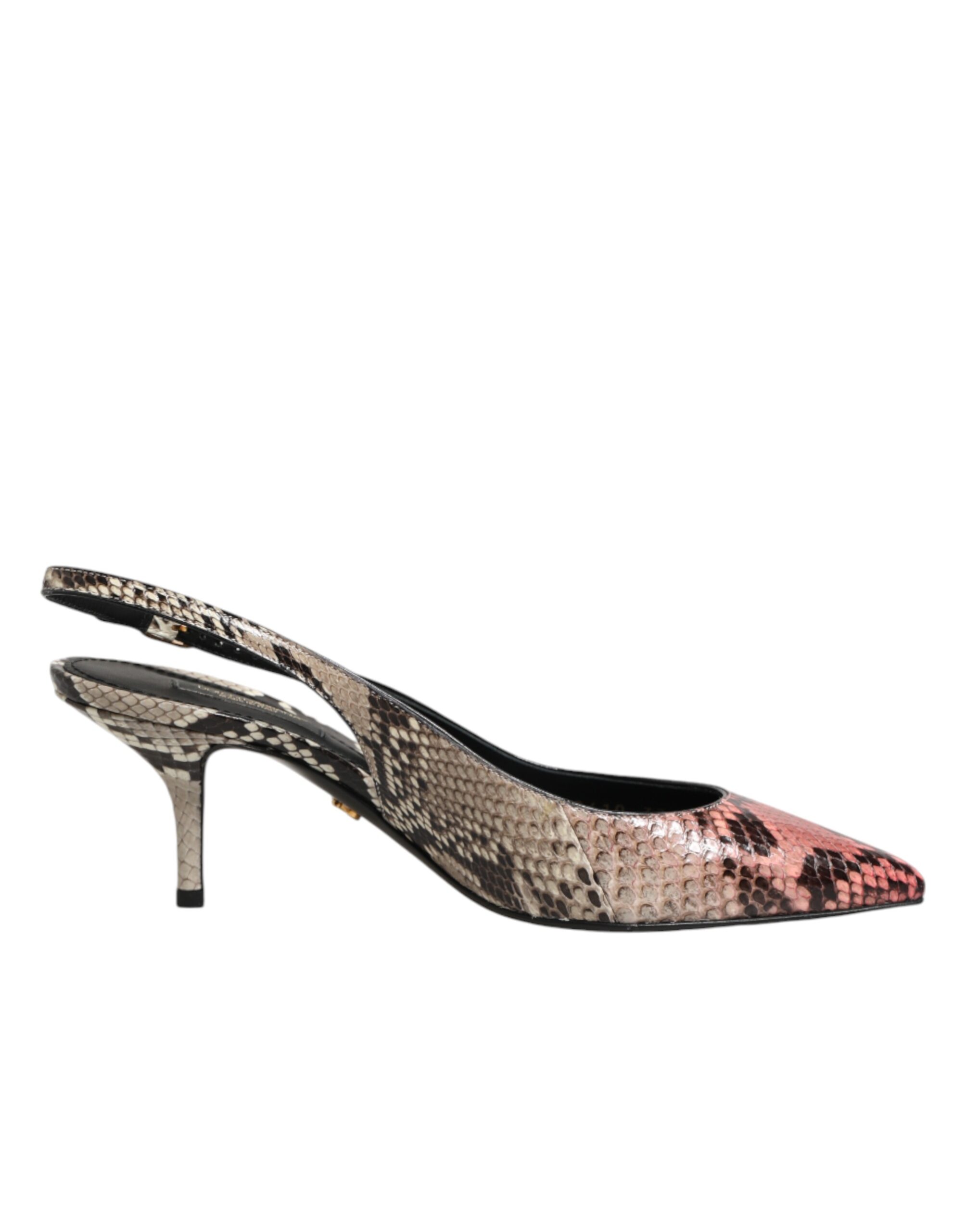 Dolce & Gabbana - Multicolor Leather Heels Slingback Shoes