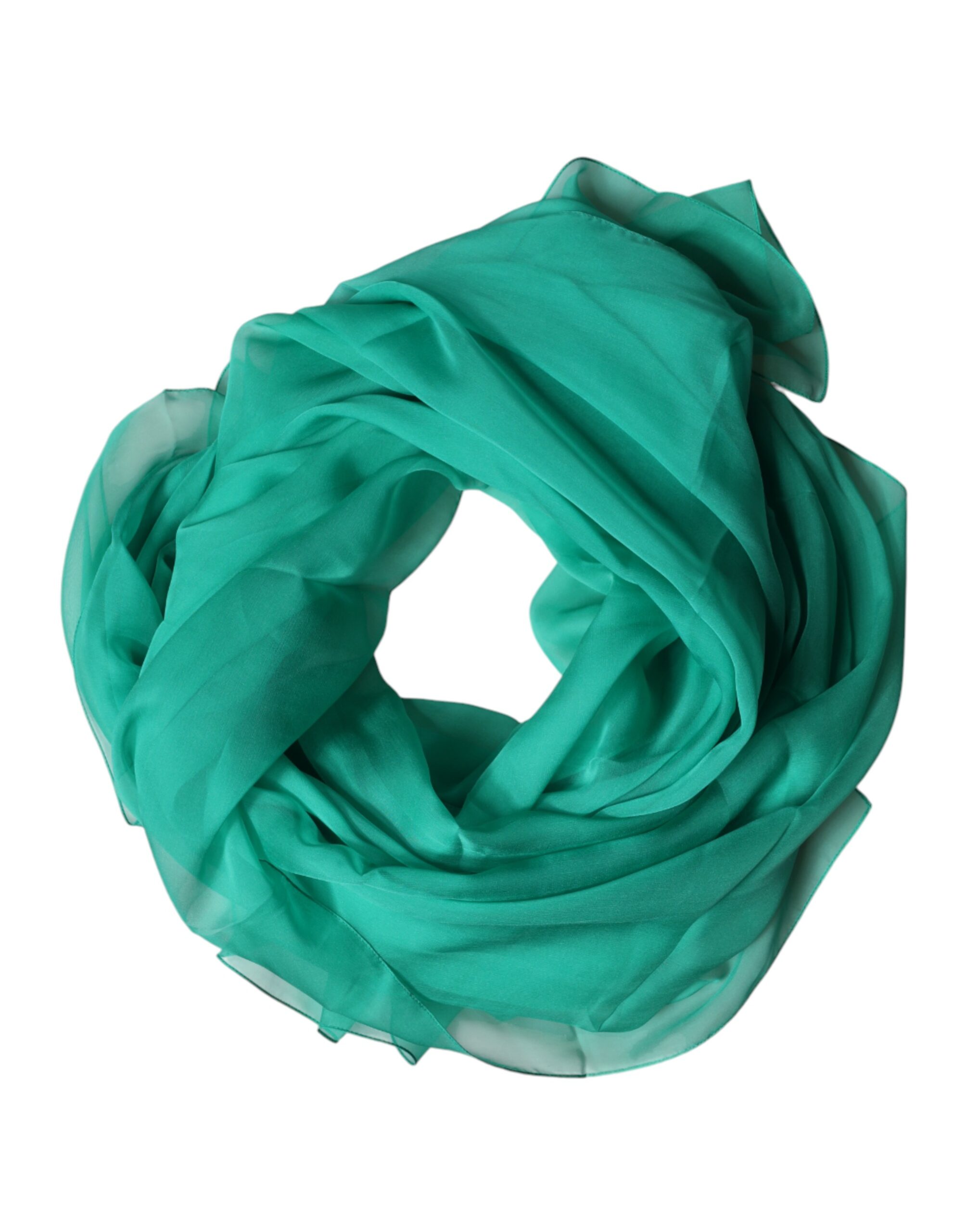 Dolce & Gabbana - Green Stole Silk Neck Wrap Shawl Scarf
