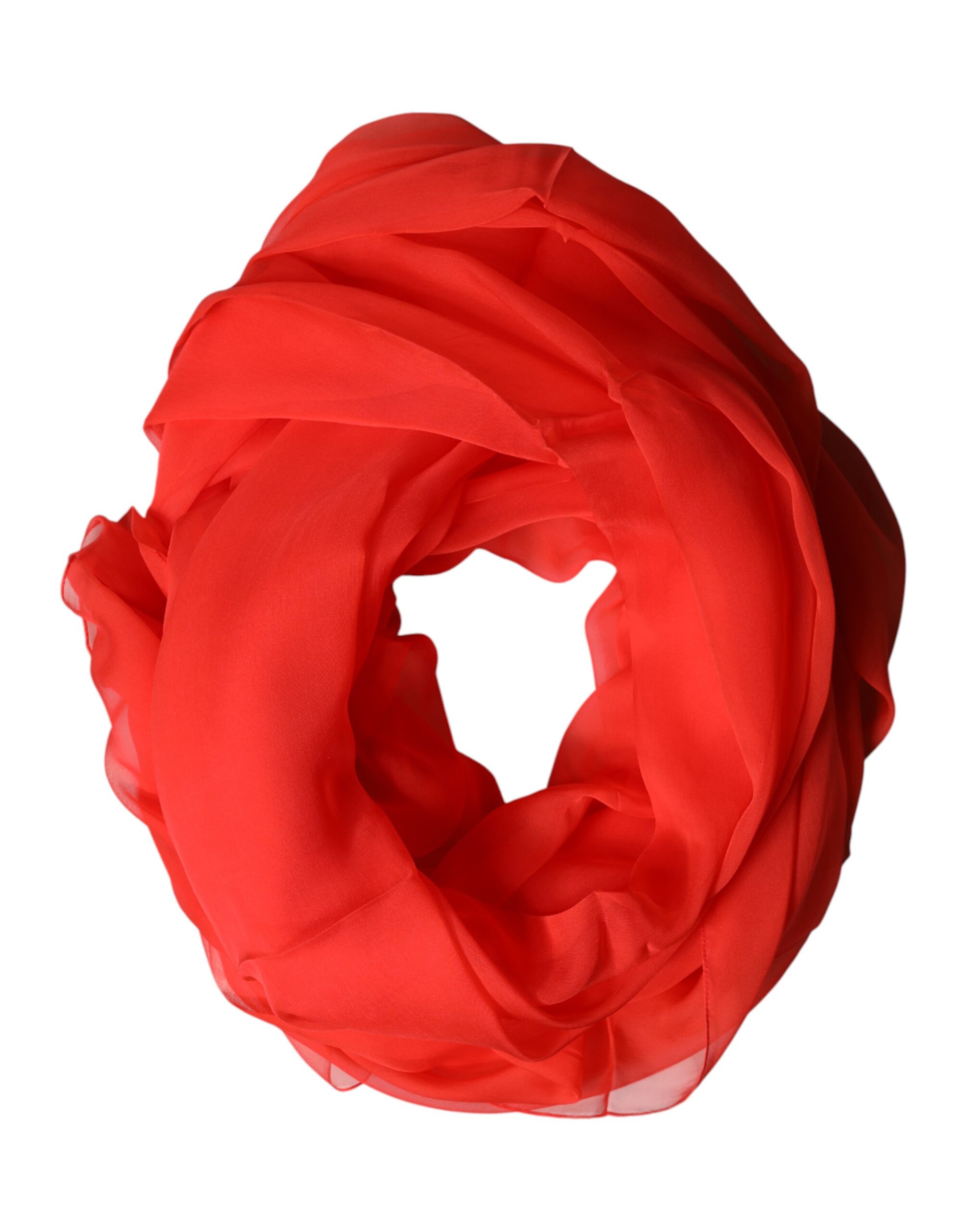 Dolce & Gabbana - Red Stole Silk Neck Wrap Shawl Scarf