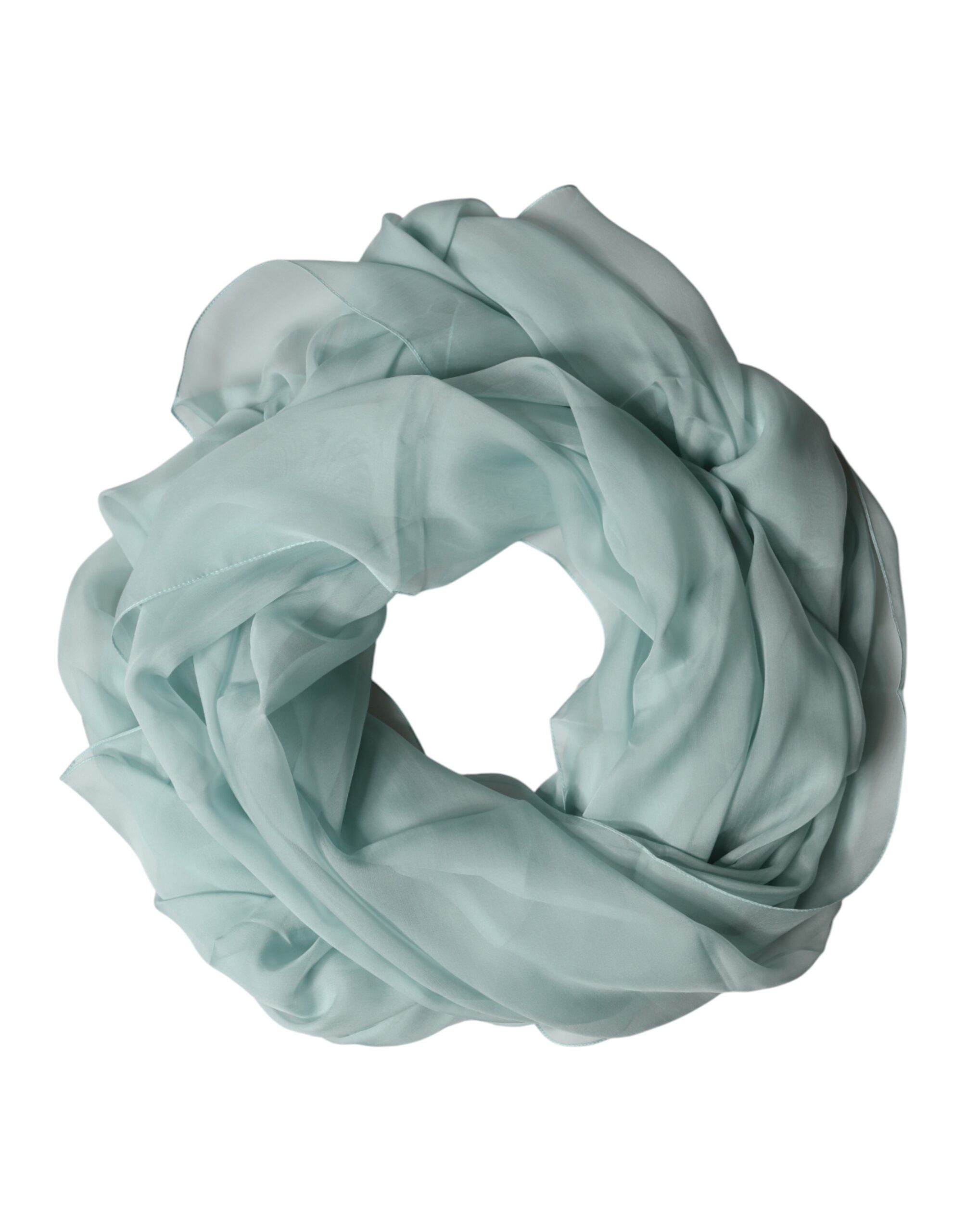 Dolce & Gabbana - Light Teal Silk Stole Neck Wrap Shawl  Scarf