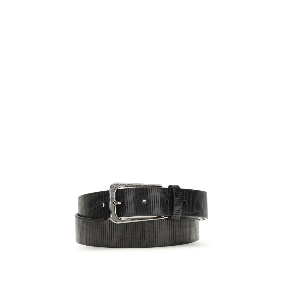 Brunello Cucinelli - Black Calf Leather Bos Taurus Regular Belt
