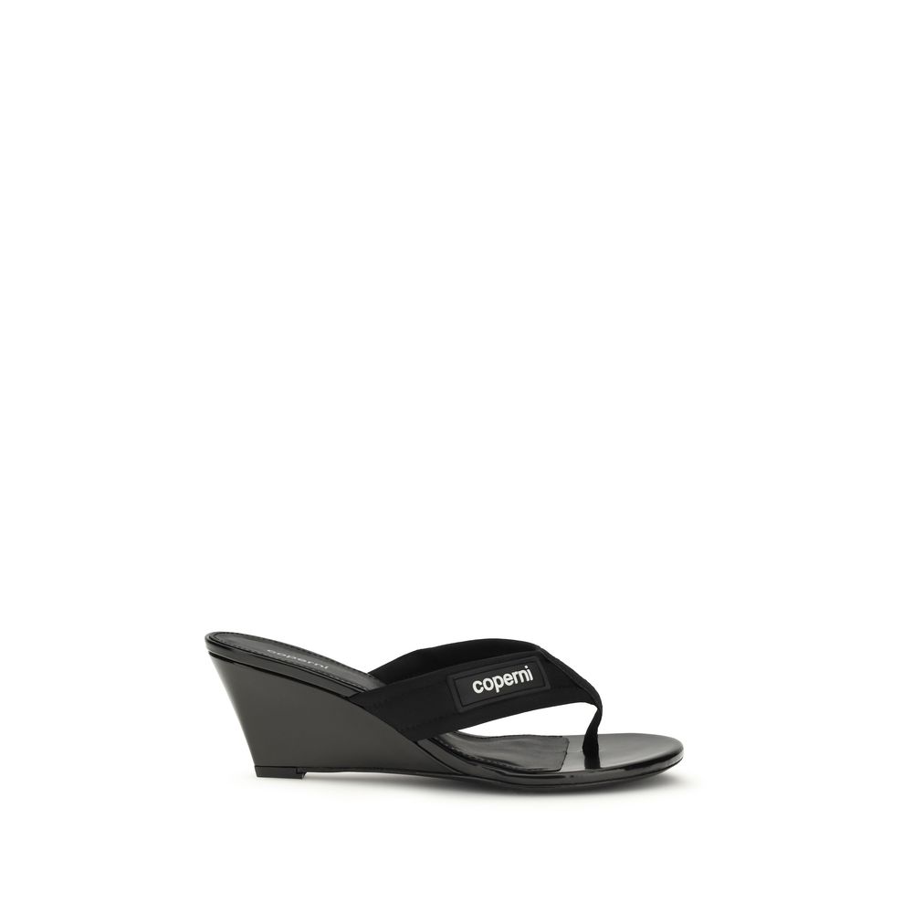 Coperni - Black Polyamide Wedge Sandals