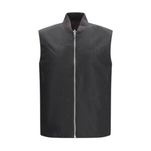 Brown Polyamide Sleeveless Jacket