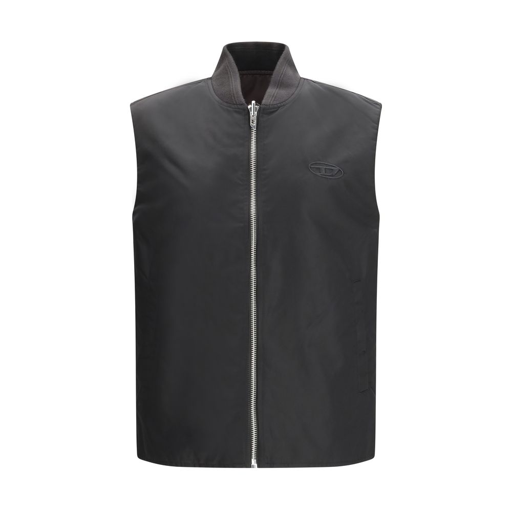 Diesel - Brown Polyamide Sleeveless Jacket