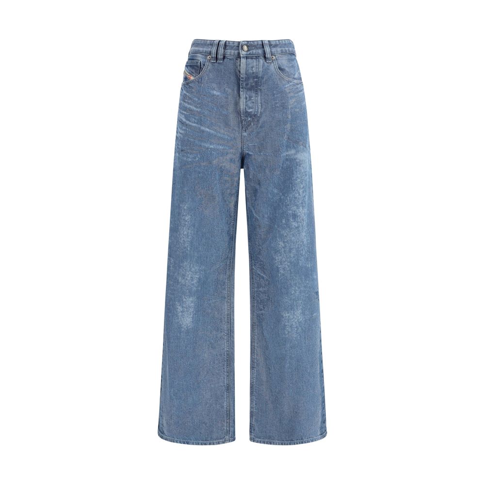 Diesel - Blue Cotton Relaxed Fit Jeans