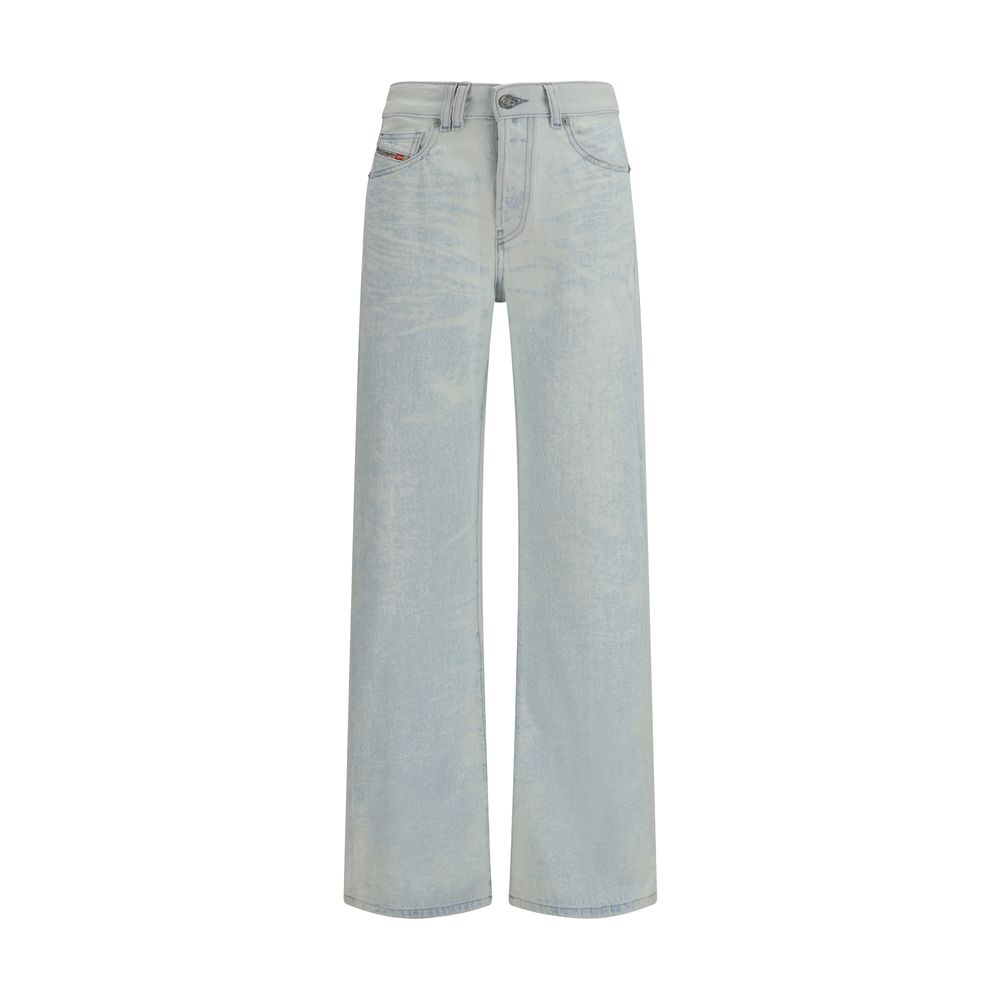 Diesel - Blue Cotton Straight-Leg Jeans