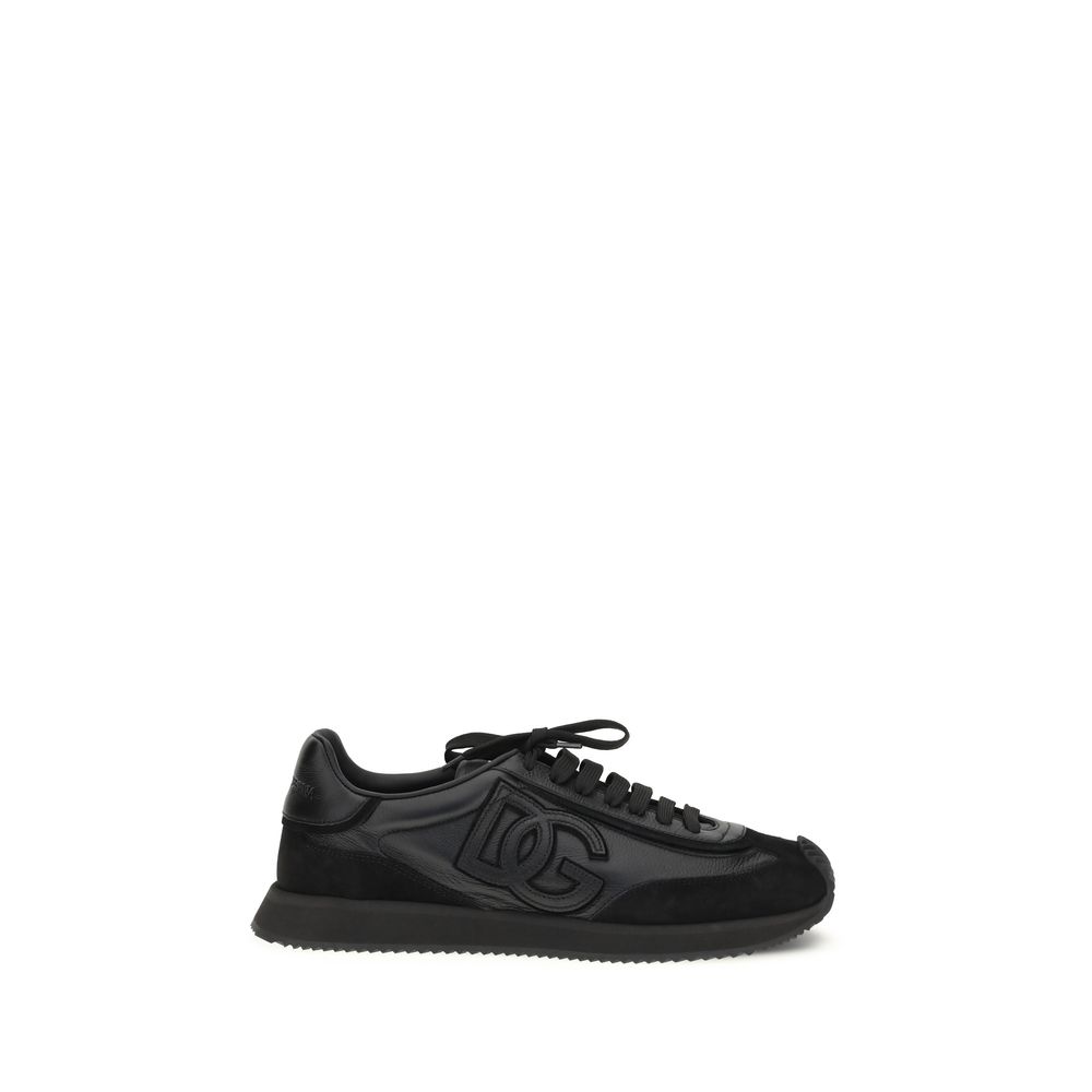 Dolce & Gabbana - Black Calf Leather Bos Taurus Athletic Sneakers