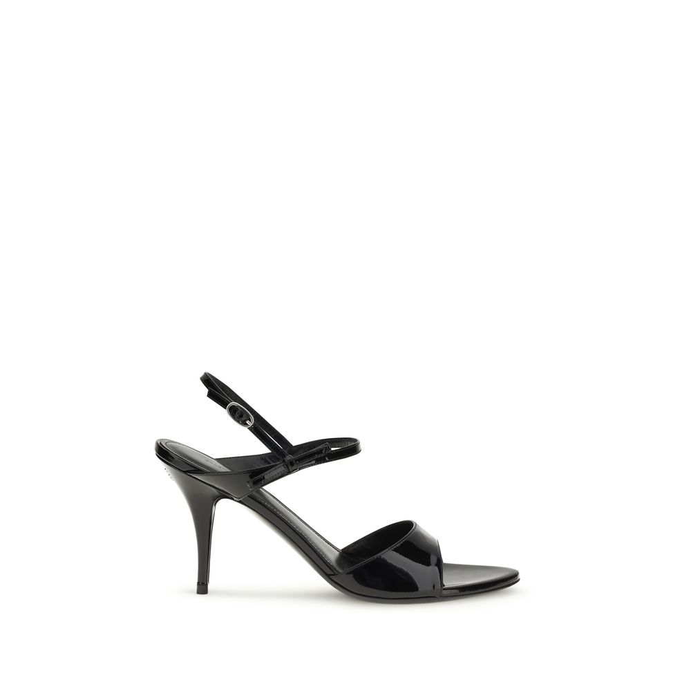Balenciaga - Black Calf Leather Bos Taurus Stiletto Heel Sandals