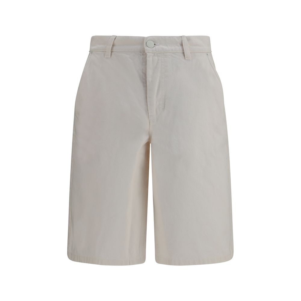Ami Paris - White Cotton Bermuda Shorts