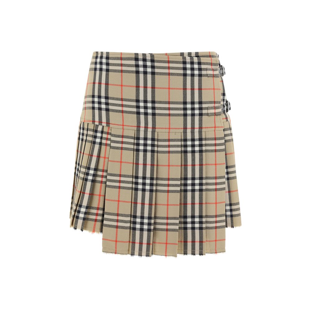 Burberry - Beige Wool Oves Aries Mini Skirt