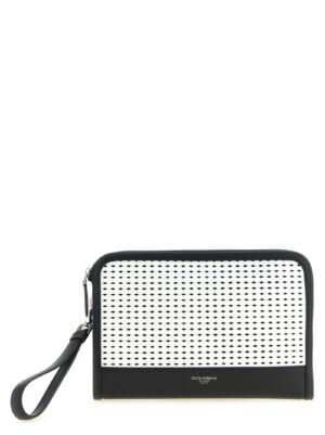 Bicolor Calfskin Clutch Bag