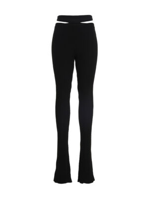 Black Viscose Flared Pants