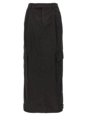 Black Cotton Mini Skirt