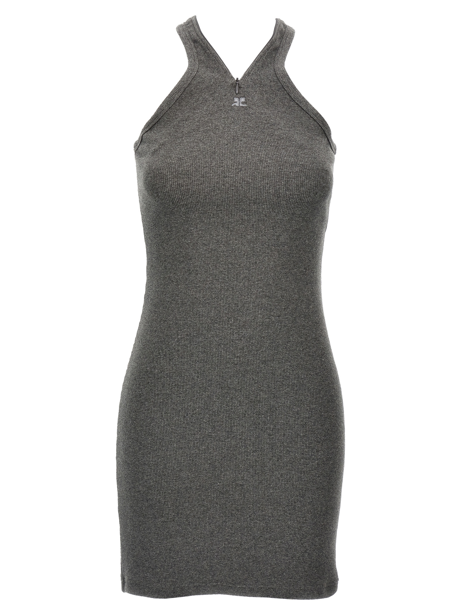 Courrèges - Gray Cotton Short Dress