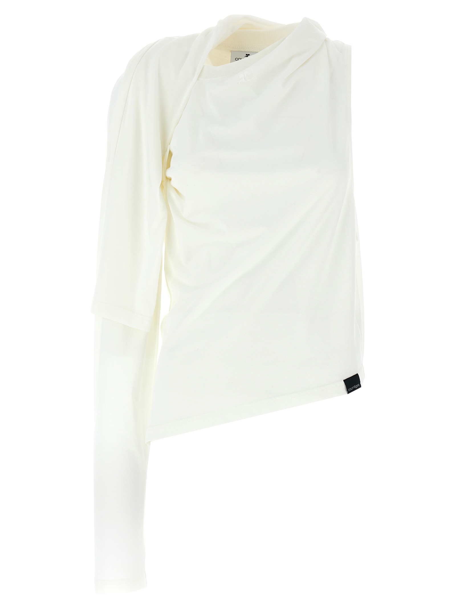 Courrèges - White Cotton Long Sleeve T-Shirt