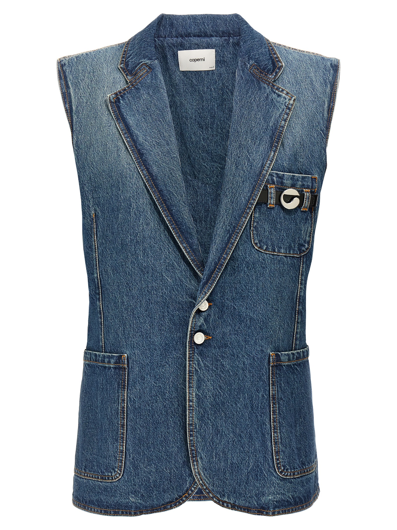 Coperni - Blue Cotton Sleeveless Jacket