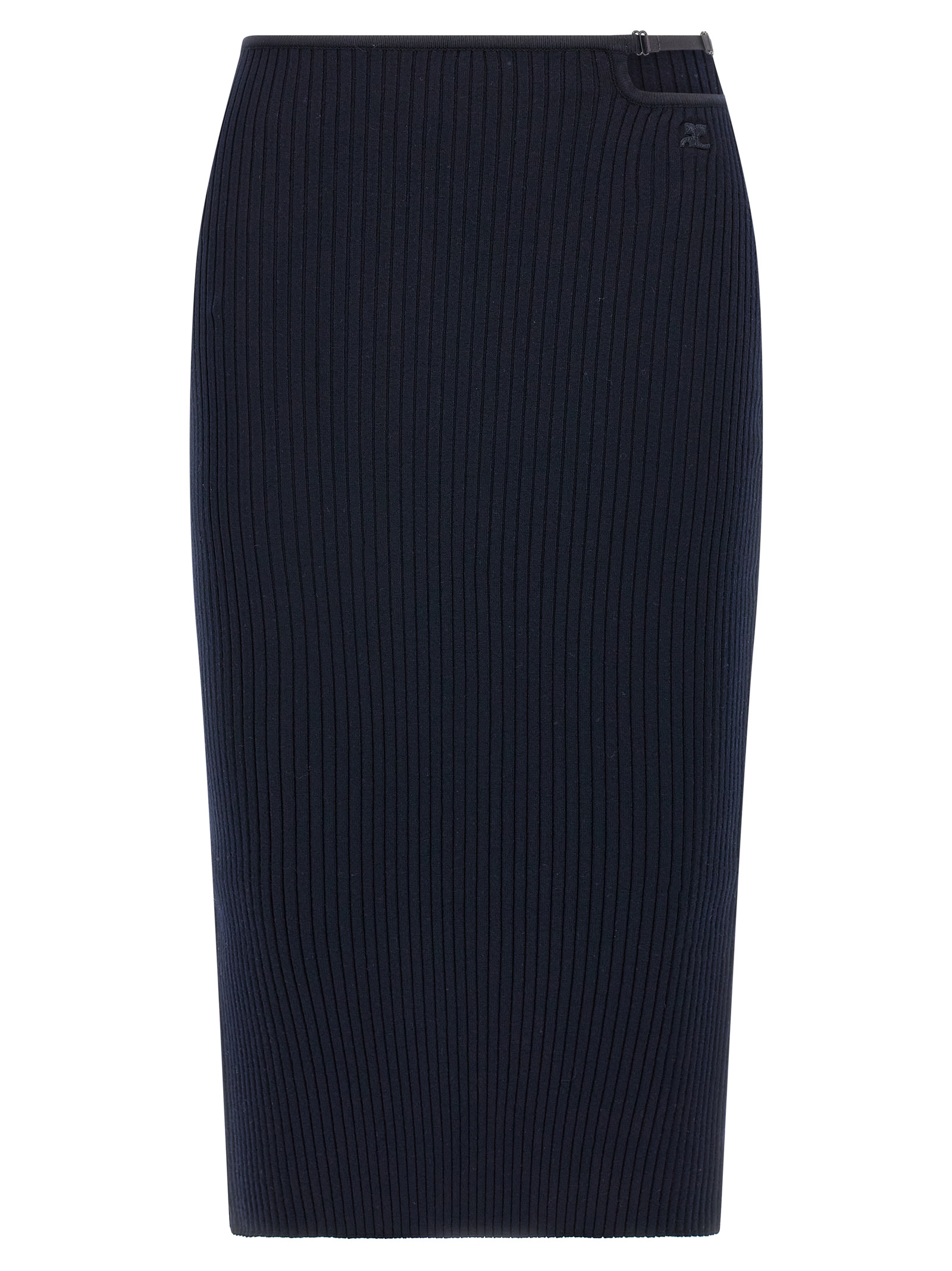 Courrèges - Blue Viscose Midi Skirt