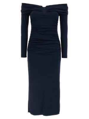 Blue Marabou Midi Dress