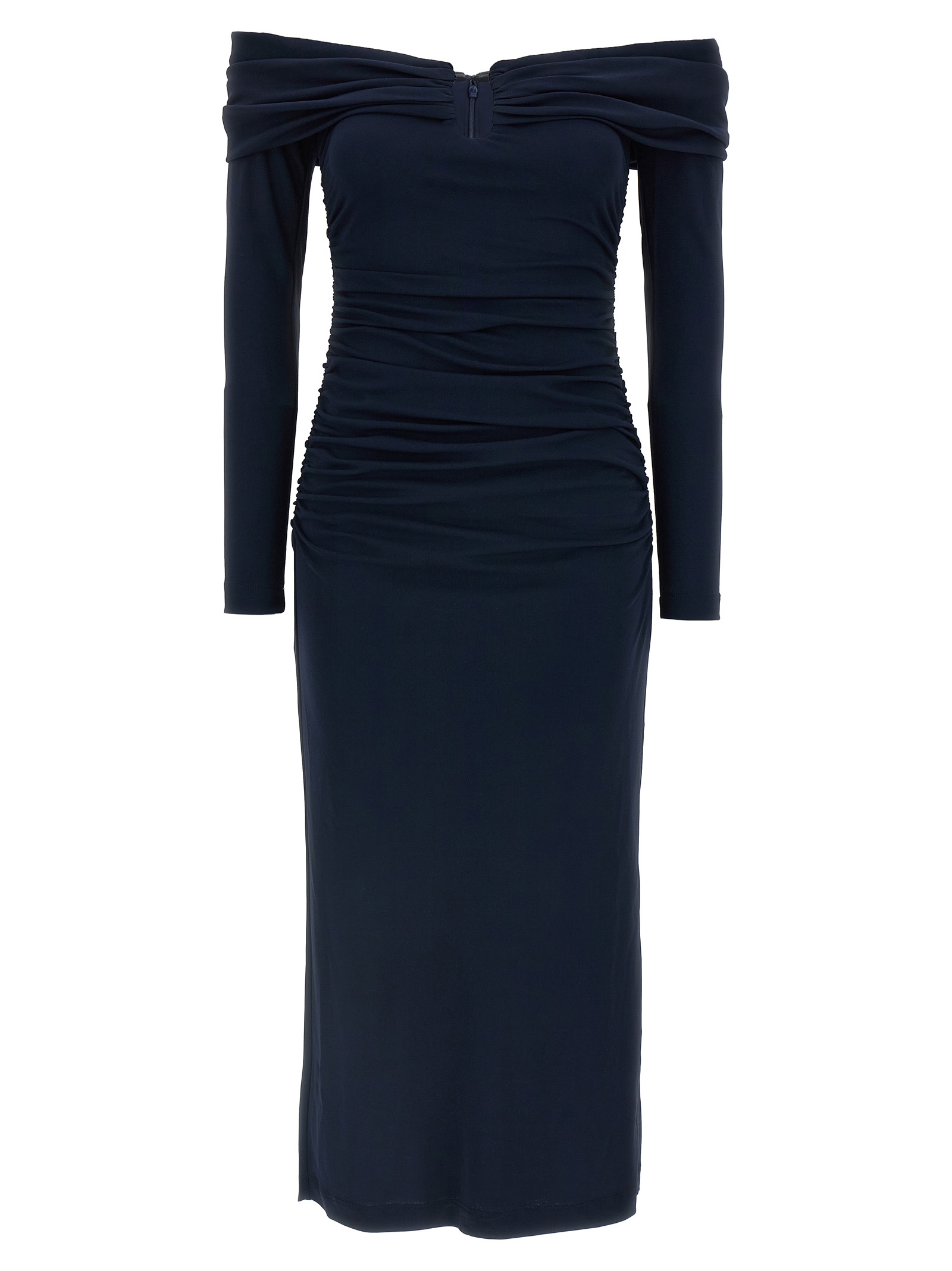 Carolina Herrera - Blue Marabou Midi Dress