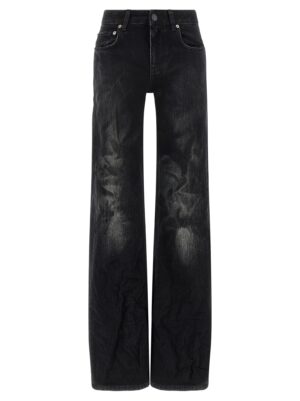 Black Cotton Flared Jeans