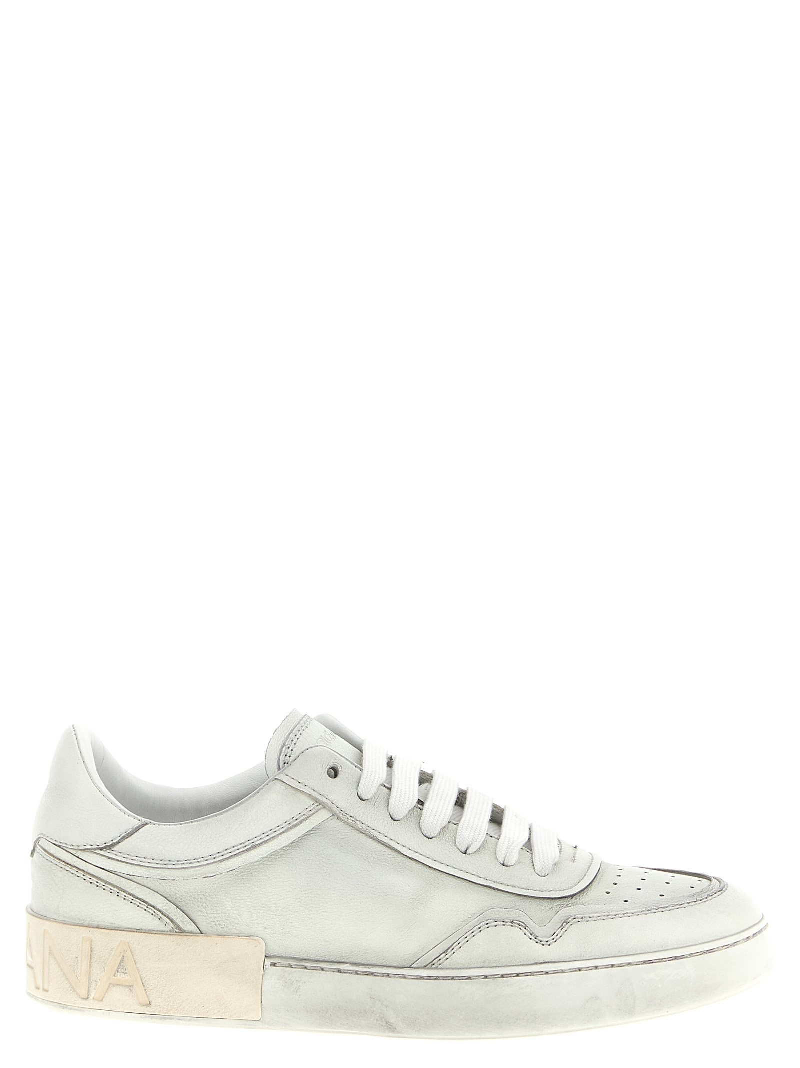 Dolce & Gabbana - White Lamb Leather Low Top Sneakers