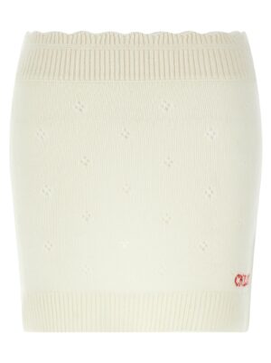 White Wool Long Skirt