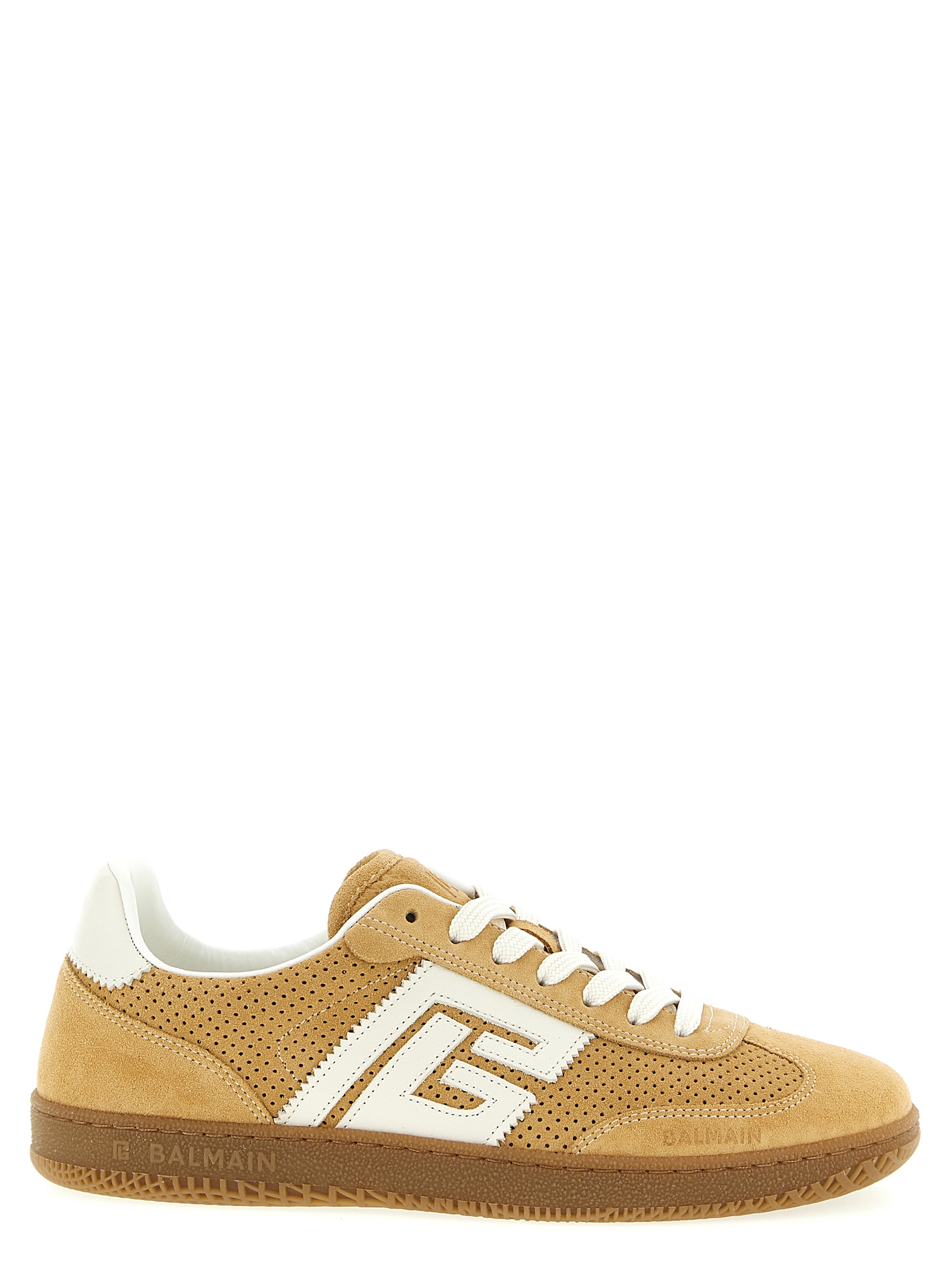 Balmain - Beige Calfskin Low Top Sneakers