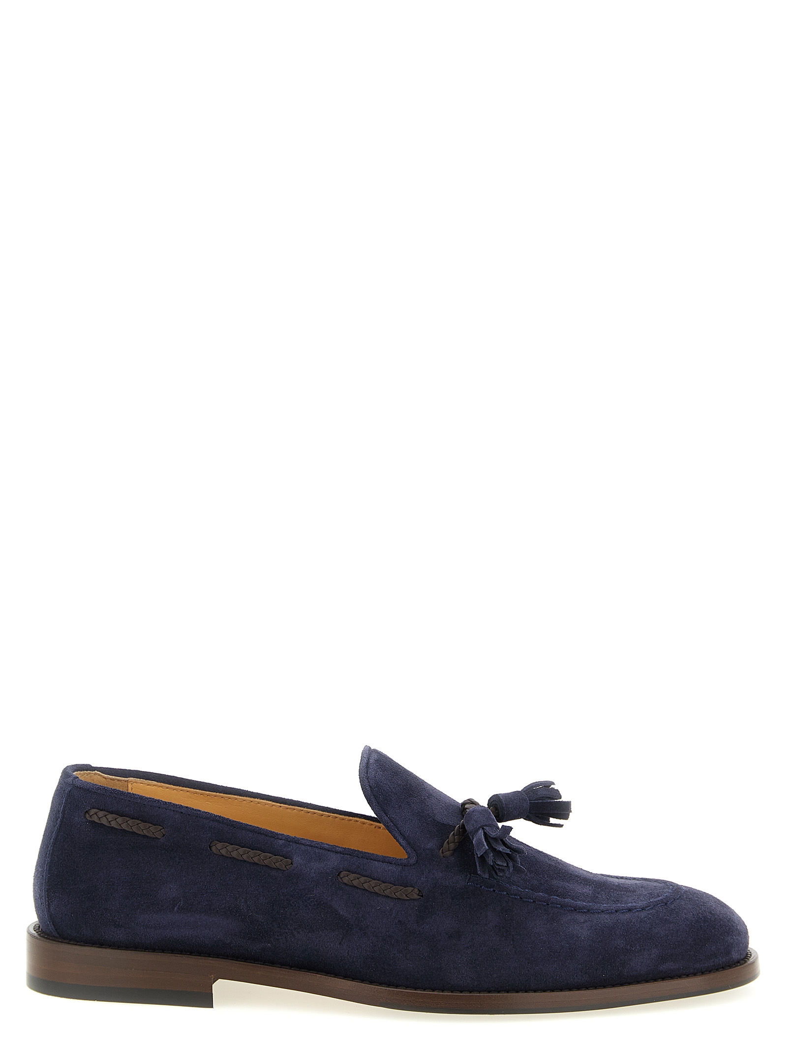 Brunello Cucinelli - Blue Calfskin Slip-On Loafers