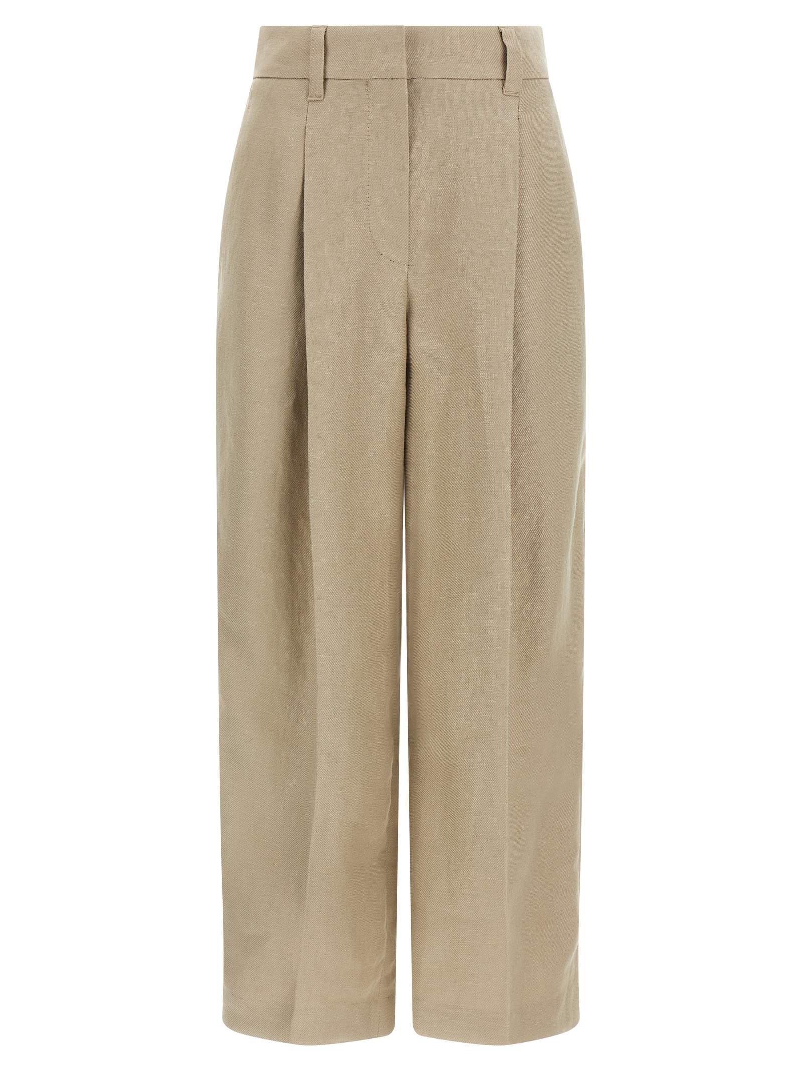 Brunello Cucinelli - Beige Linen Casual Pants