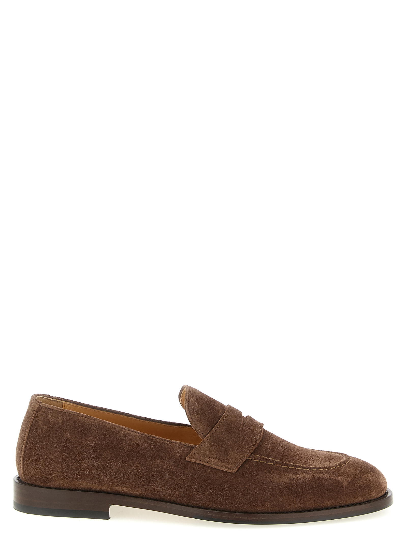Brunello Cucinelli - Brown Calfskin Slip-On Loafers