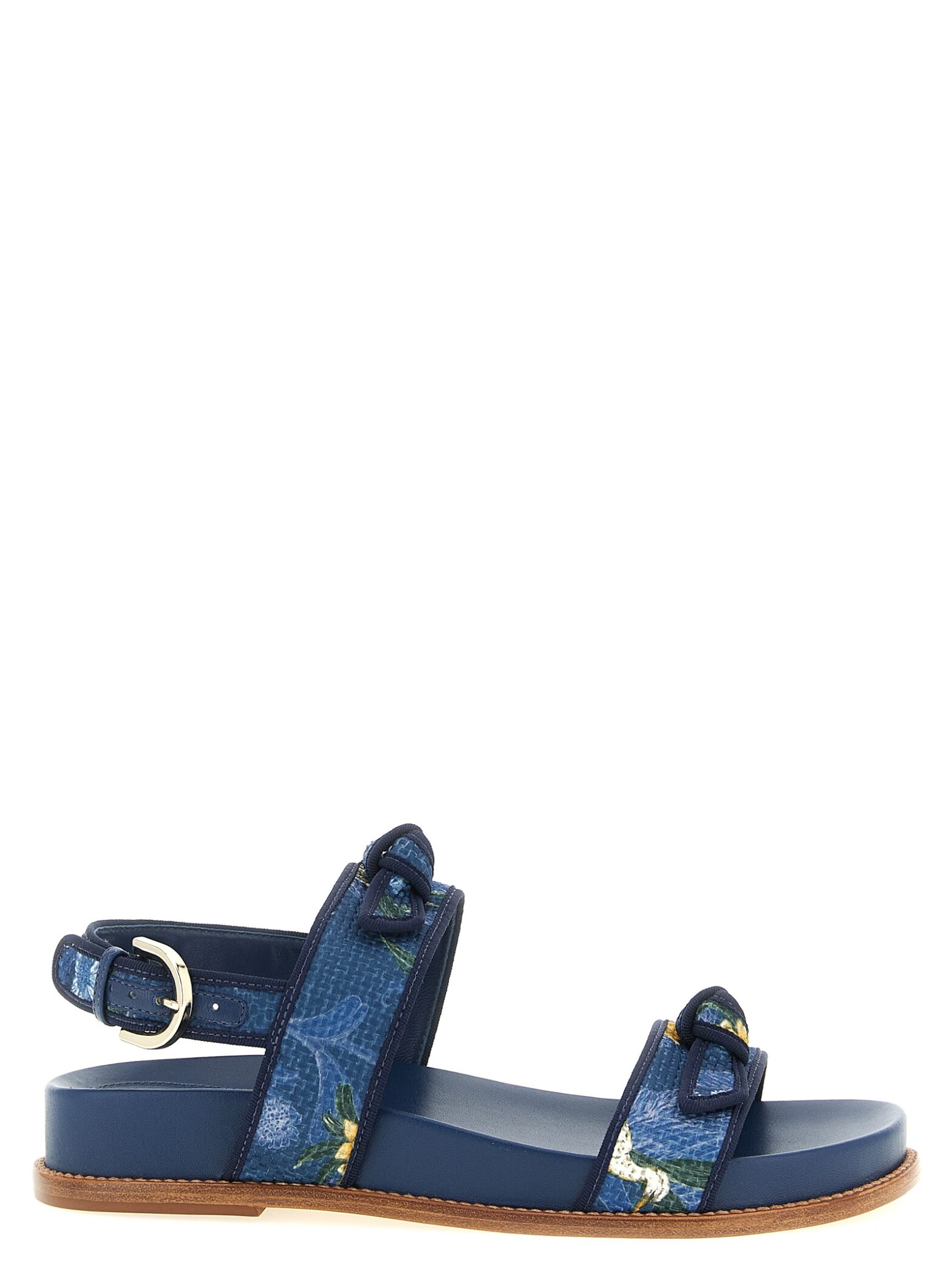 Alexandre Birman - Blue Cowhide Flat Sandals
